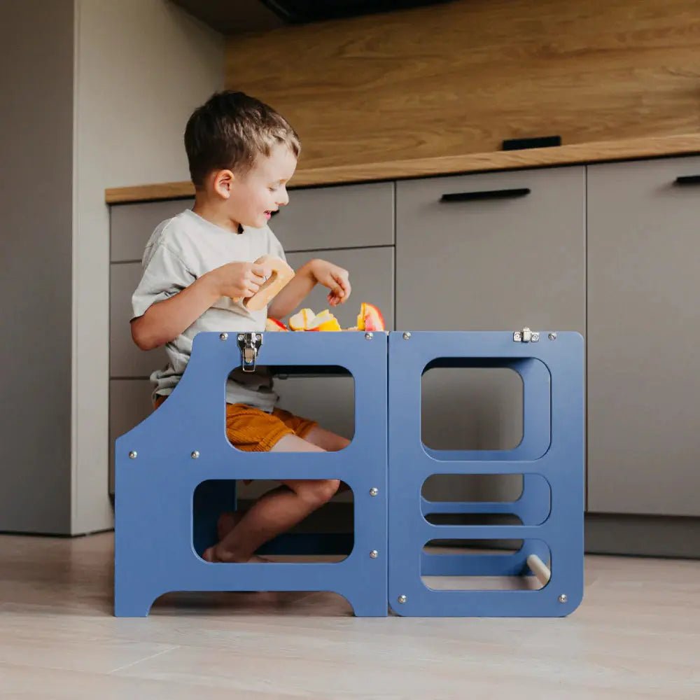 Foldable learning tower high chair - AlmaVidaKids