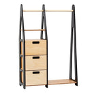Children’s clothing rack with rectangular drawer handles - Black