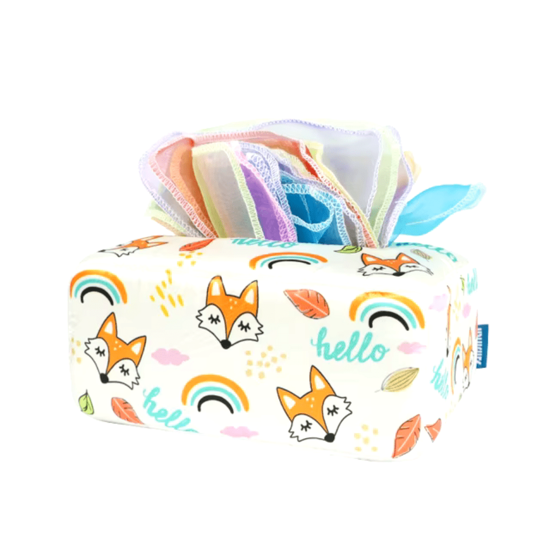 KleurenKracht – Ontwikkeling & Zintuigen – Montessori Sensorische Tissuebox - AlmaVidaKids