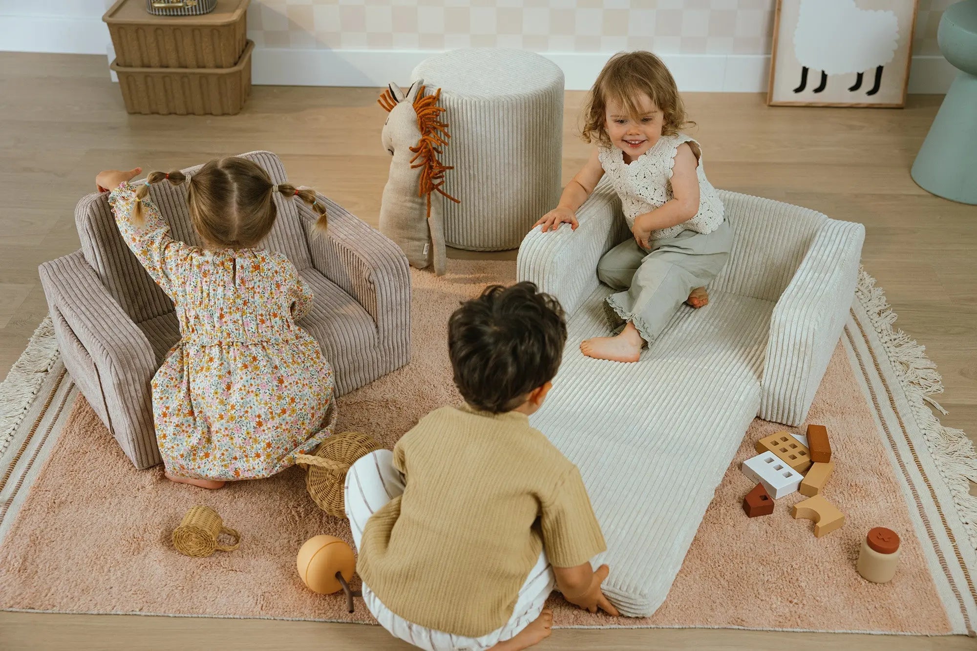 Lumi Toddler Chair Corduroy – 2 - in - 1 Chair and Nap Mattress - AlmaVidaKids