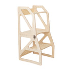 Natural wooden 2-in-1 learning tower with geometric frame — Modustep Learning Tower — AlmaVidaKids