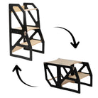 Black Modustep 2-in-1 learning tower shown in tower and table configurations