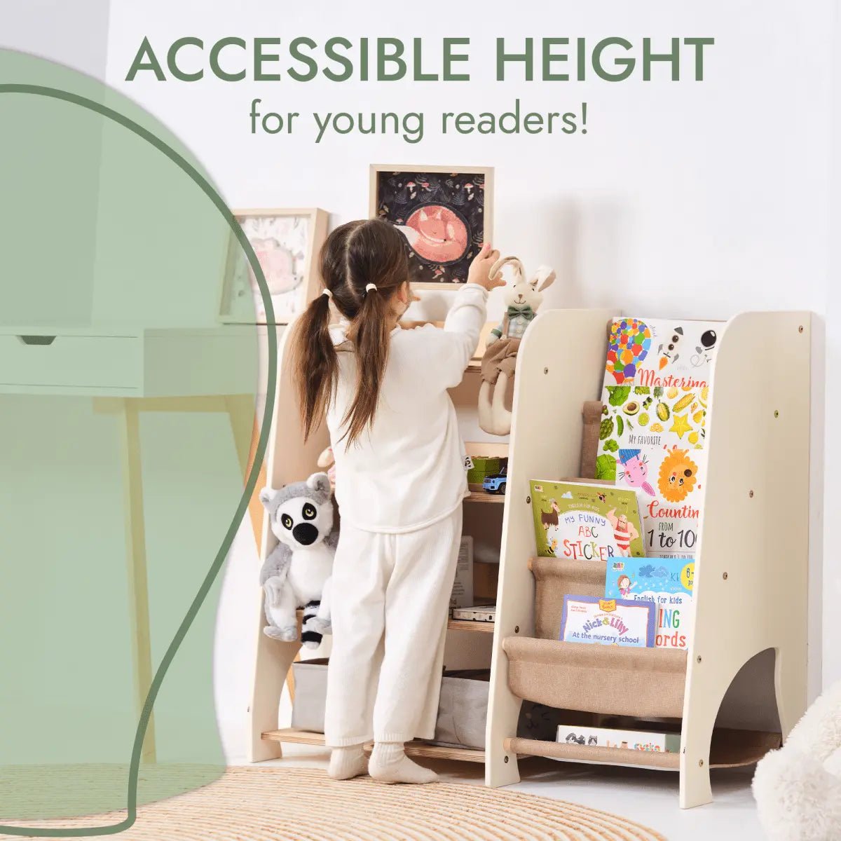 Montessori Bookshelf & Toy Shelving - AlmaVidaKids