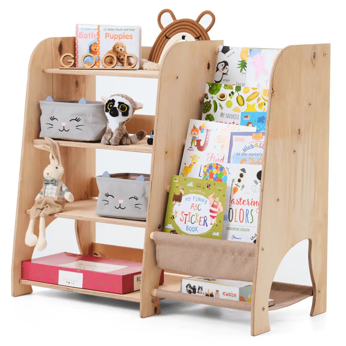 Montessori Bookshelf & Toy Shelving - AlmaVidaKids