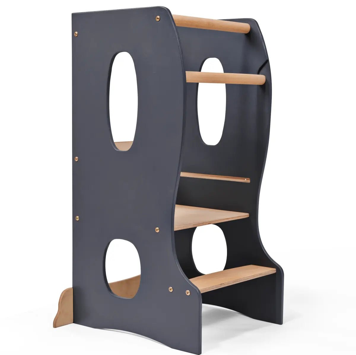 Montessori Learning Tower: Kitchen Helper - Grey - AlmaVidaKids