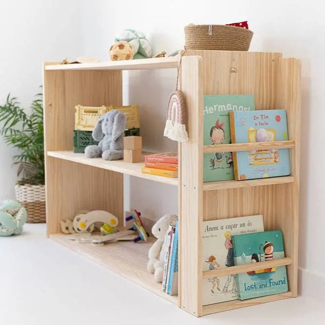 Montessori toyshelf with bookcase - AlmaVidaKids