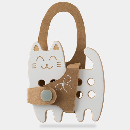 Montessori inspired cat lacing toy