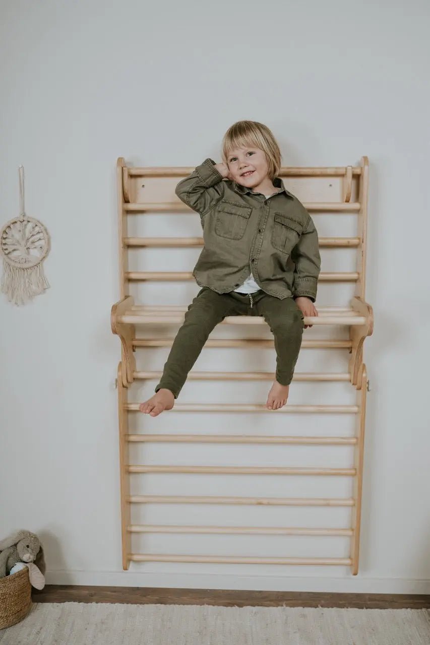 Pikler climbing triangle & climber (swedish) wall - AlmaVidaKids