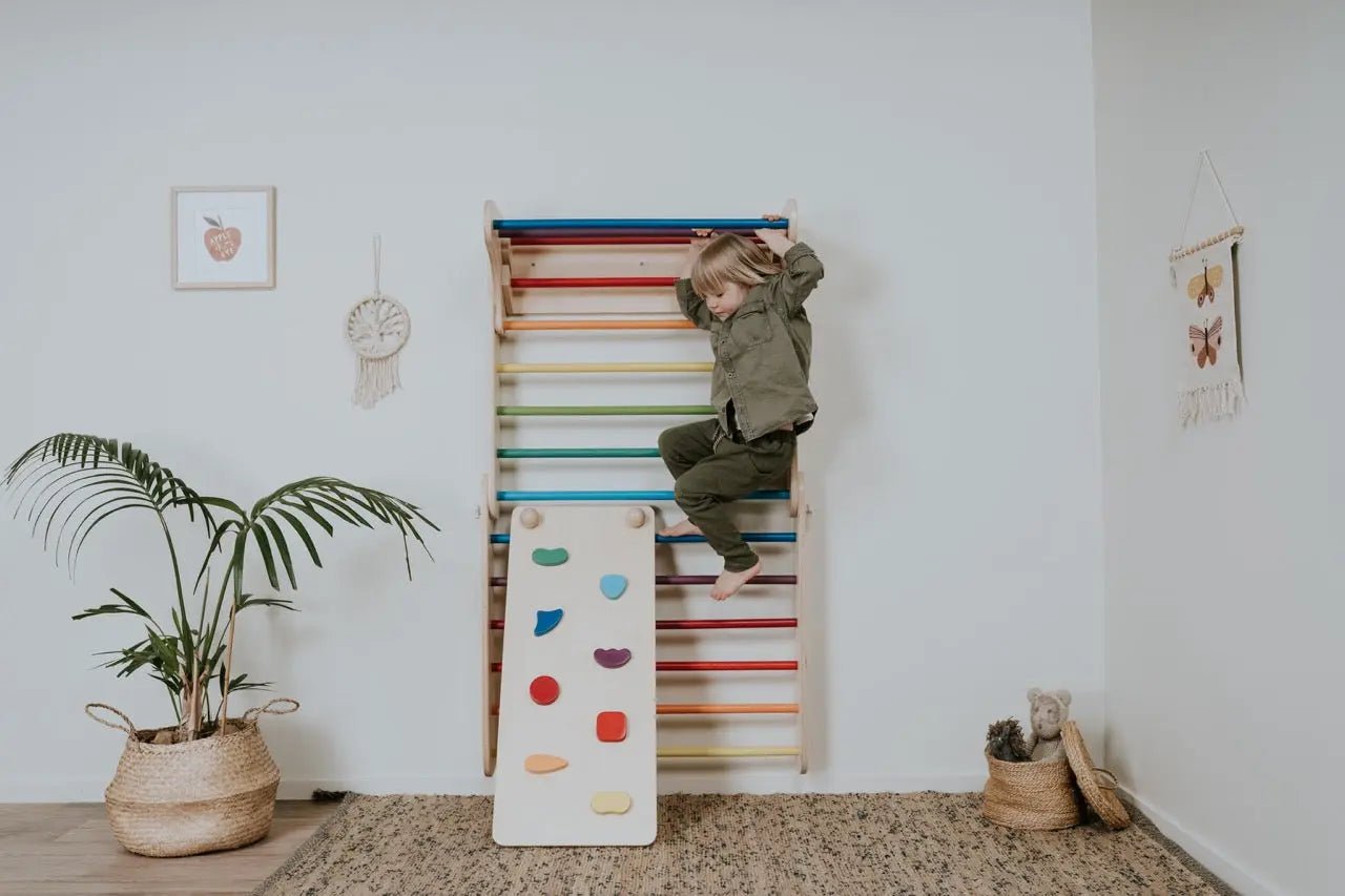Pikler climbing triangle & climber (swedish) wall - AlmaVidaKids
