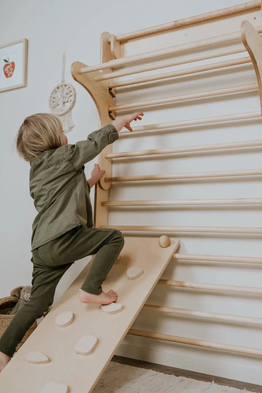 Pikler climbing triangle & climber (swedish) wall - AlmaVidaKids
