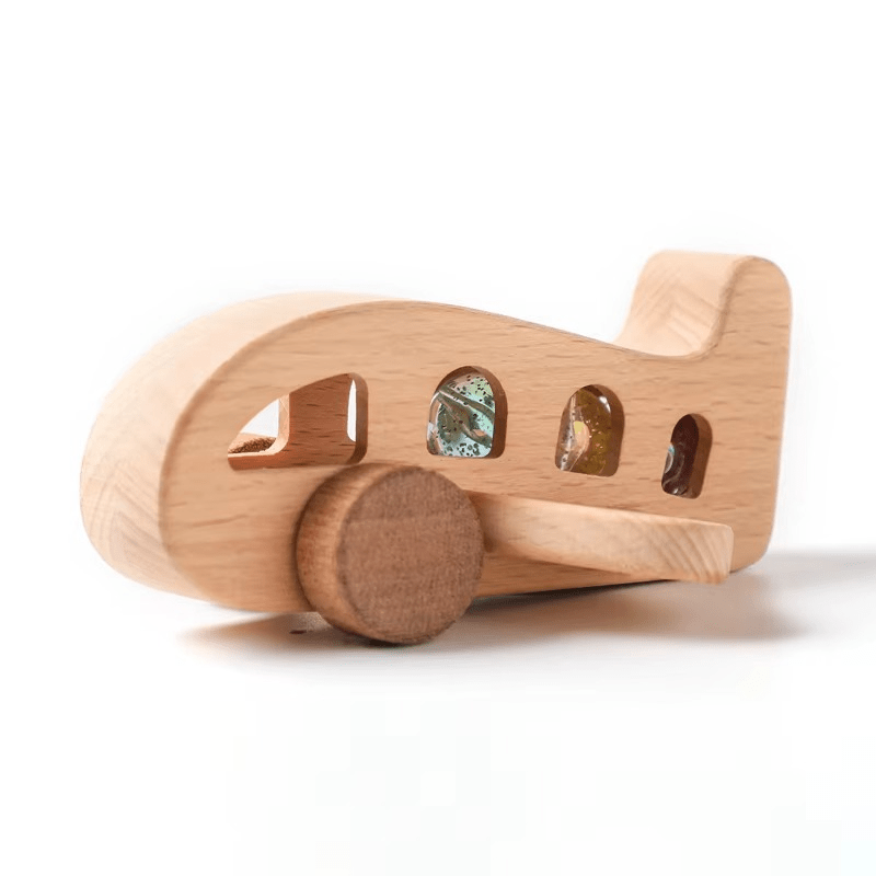 Woods™ - Bevorder Creativiteit & Motoriek - Houten Montessori Vliegtuig Speelgoed - AlmaVidaKids