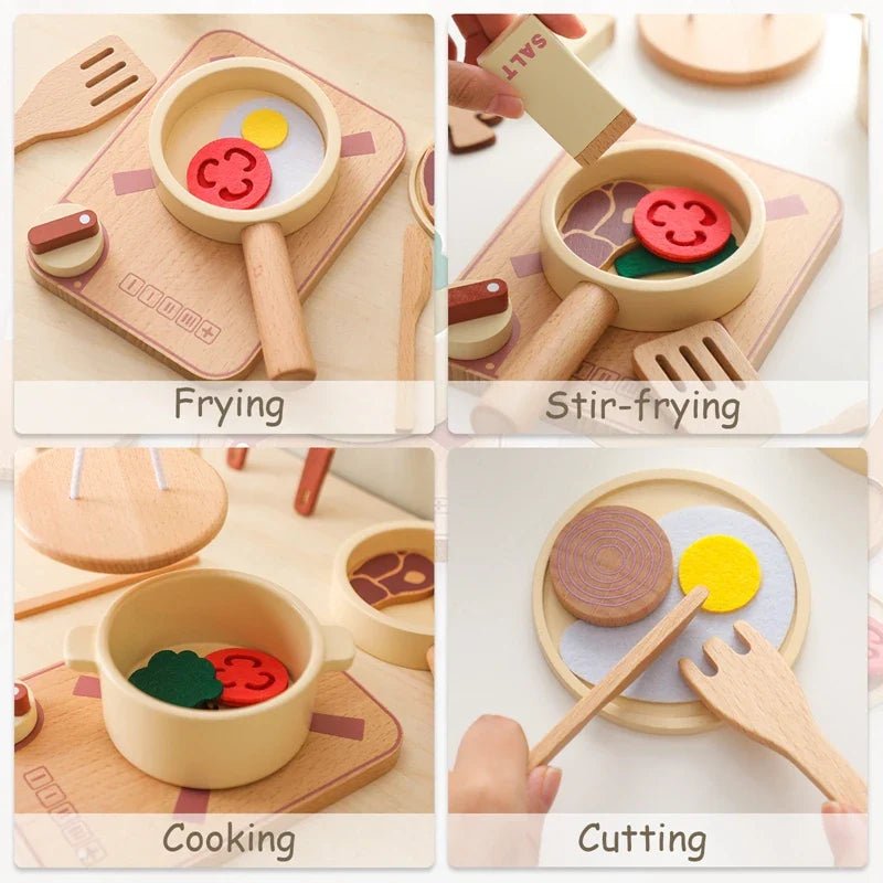 Woods™ - Mini - Chefs Aan Zet - Houten Speelkeuken Set - AlmaVidaKids
