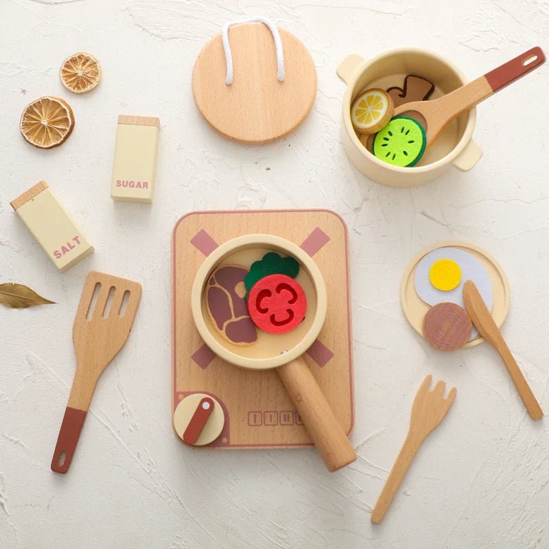 Woods™ - Mini - Chefs Aan Zet - Houten Speelkeuken Set - AlmaVidaKids