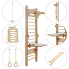 Climbing Wall Set: Gym Add - on | Climbing Ladder | Swing Set | Slide Board | Art Addition - AlmaVidaKids